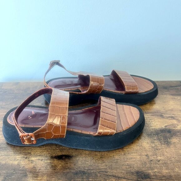 Staud Nicky Croc Sandals Size 41/10 - Picture 6 of 6